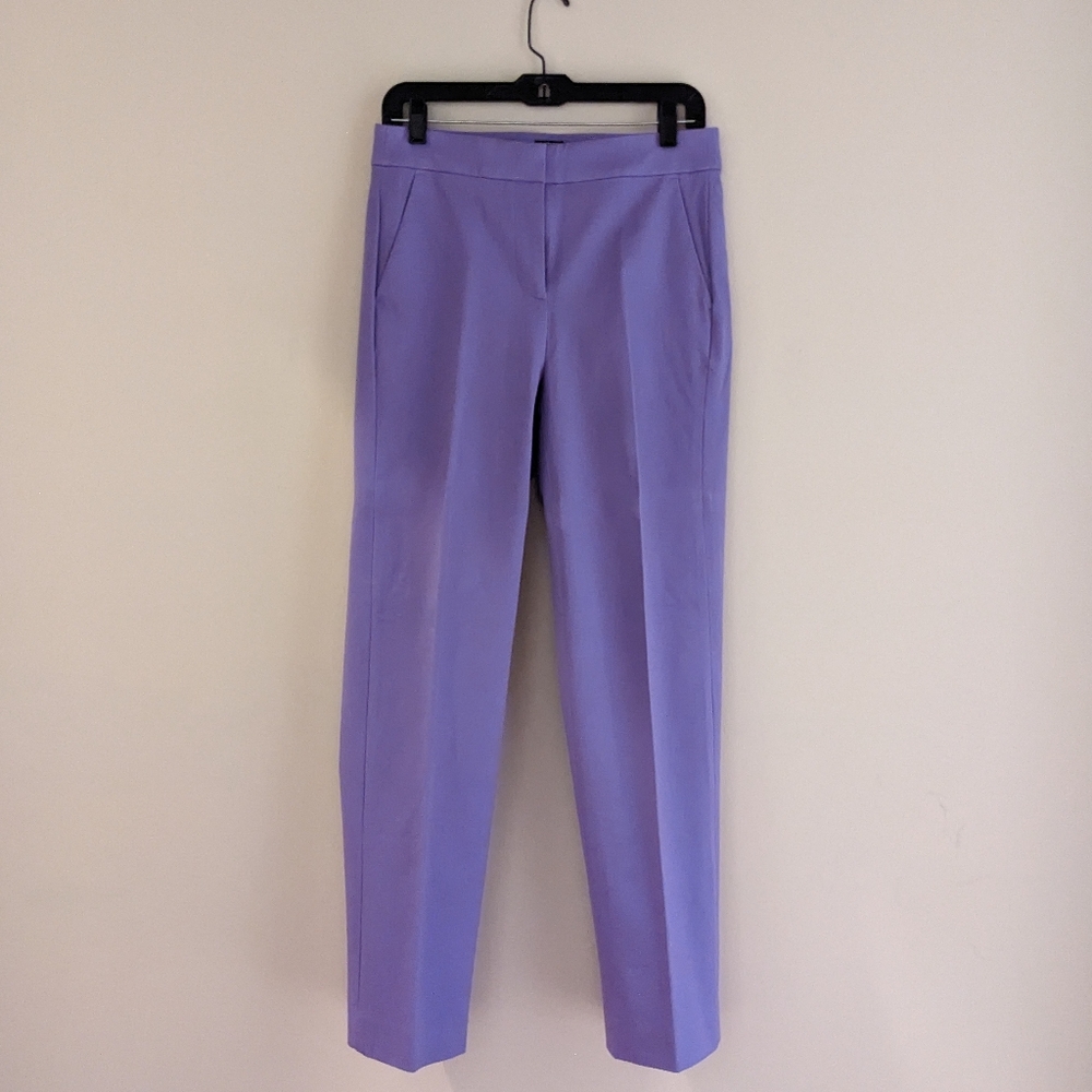 J. Crew Tall Kate straight-leg pant in bi-stretch cotton blend - Violet Bouquet - Picture 4 of 5